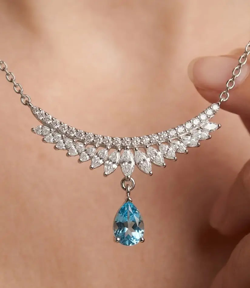 Blue Royal Azure Teardrop Necklace