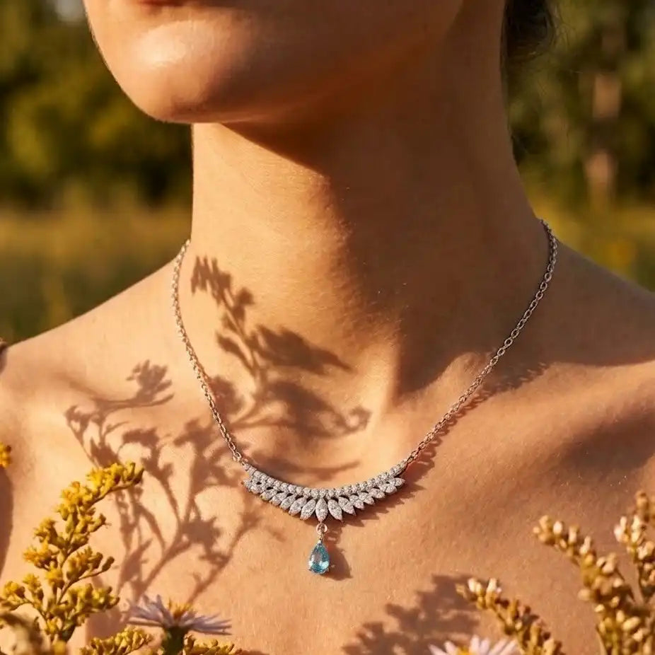 Blue Royal Azure Teardrop Necklace