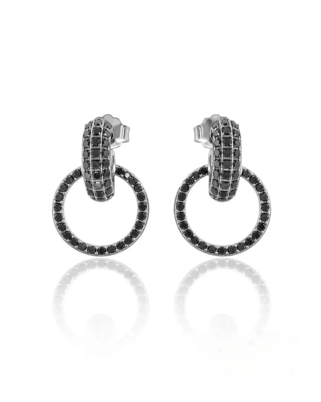 Noir Eternity Circle Earrings