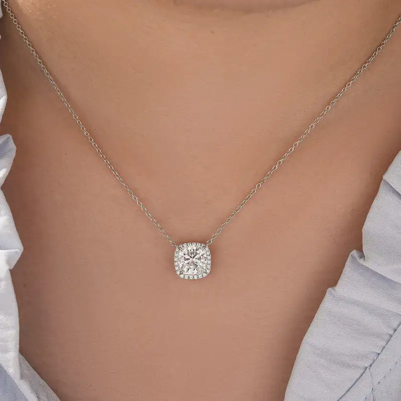 Cushion Halo Necklace