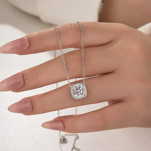 Cushion Halo Necklace