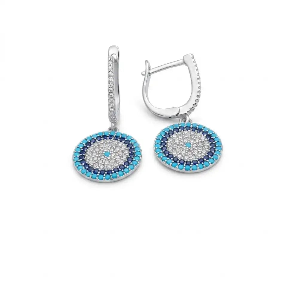 Turquoise Helix Pavé Drop Earrings