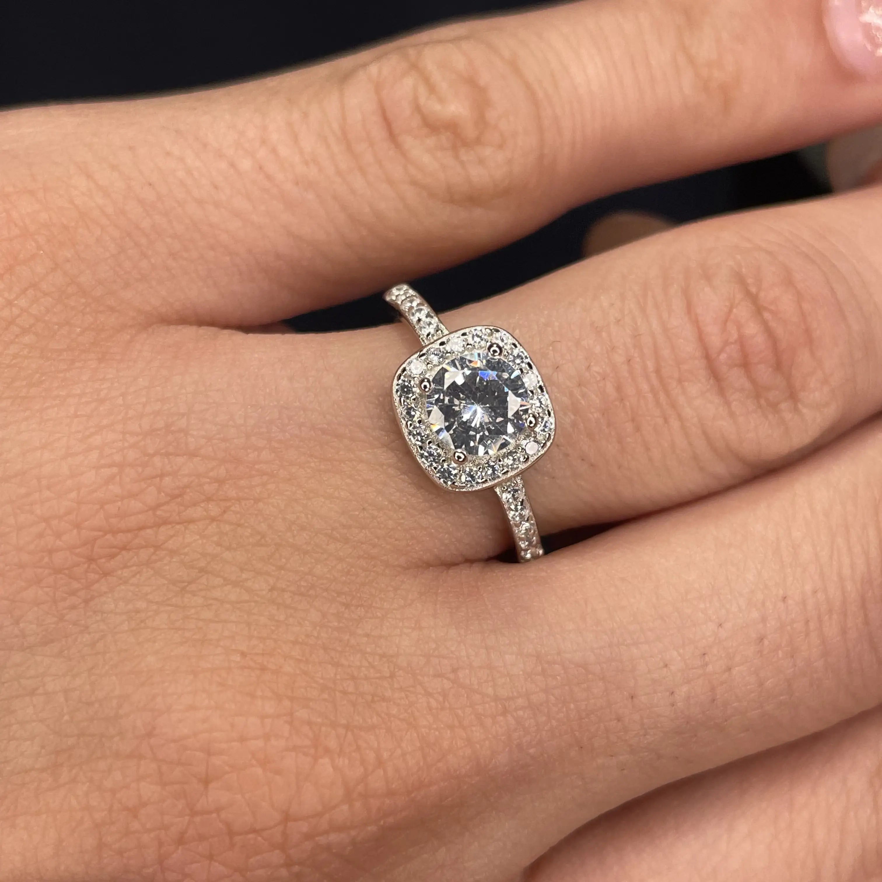 Elegant Cushion Halo Ring