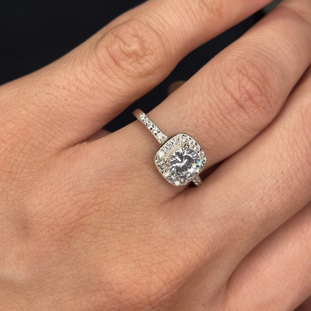 Elegant Cushion Halo Ring