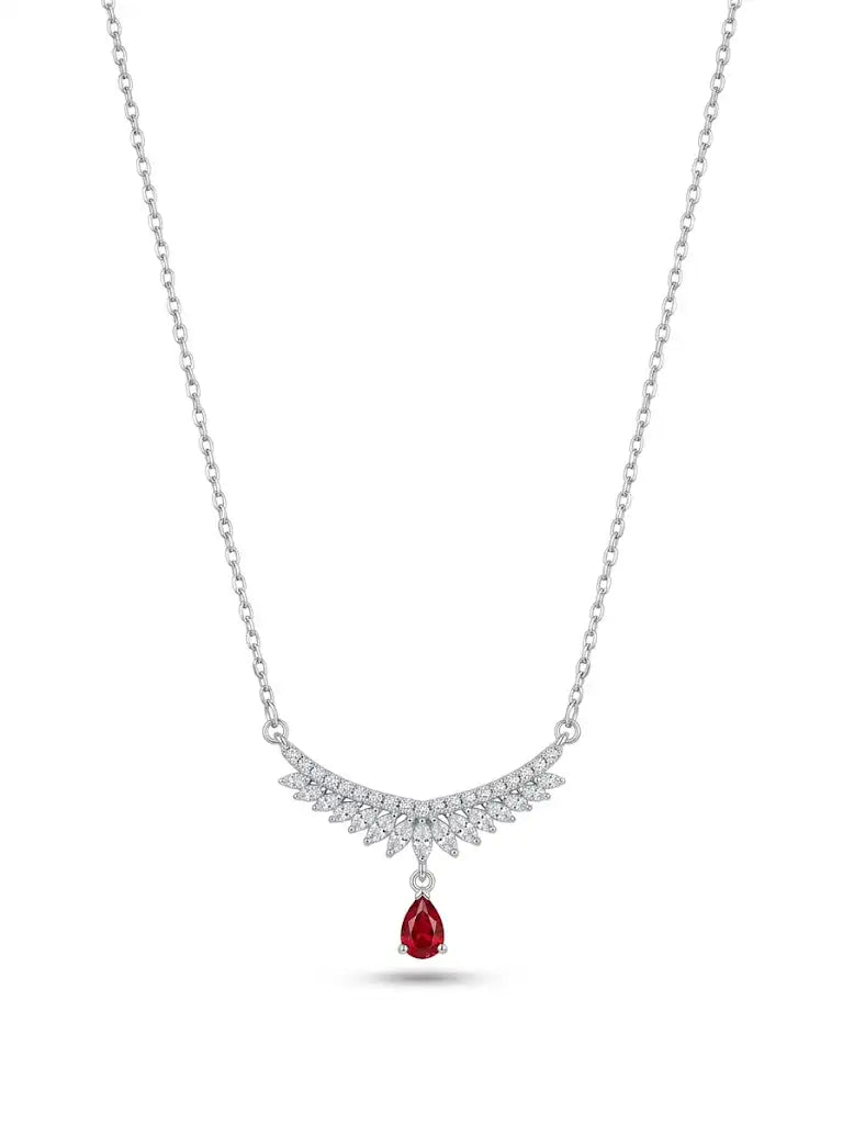 Red Royal Azure Teardrop Necklace