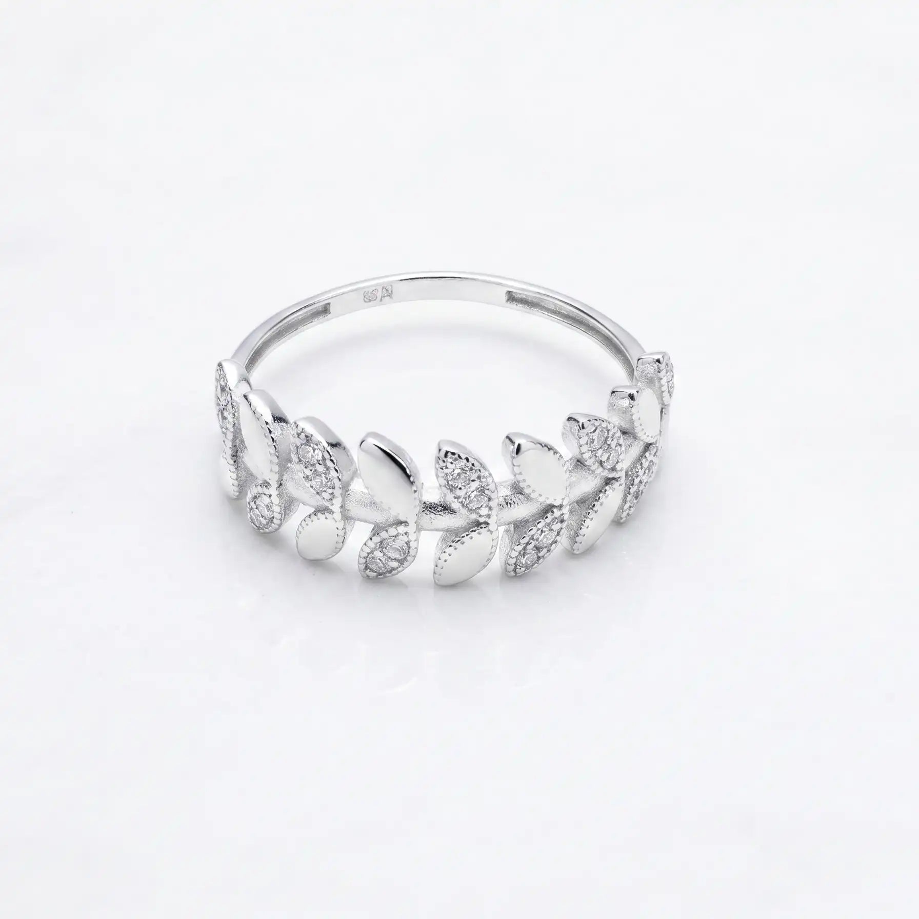 Leaf Ring 1 side zircon