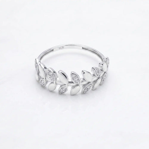 Leaf Ring 1 side zircon