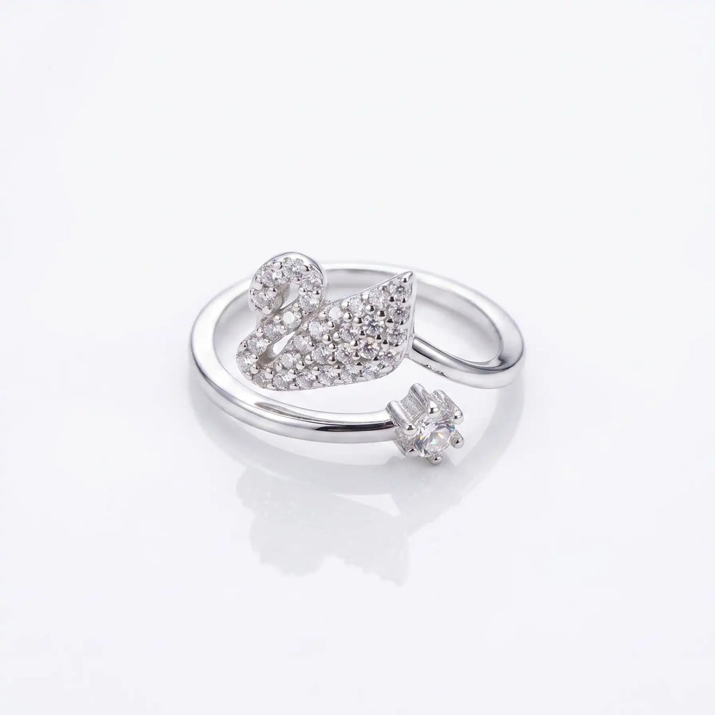 The Graceful Swan Bypass Ring (Adjustable)