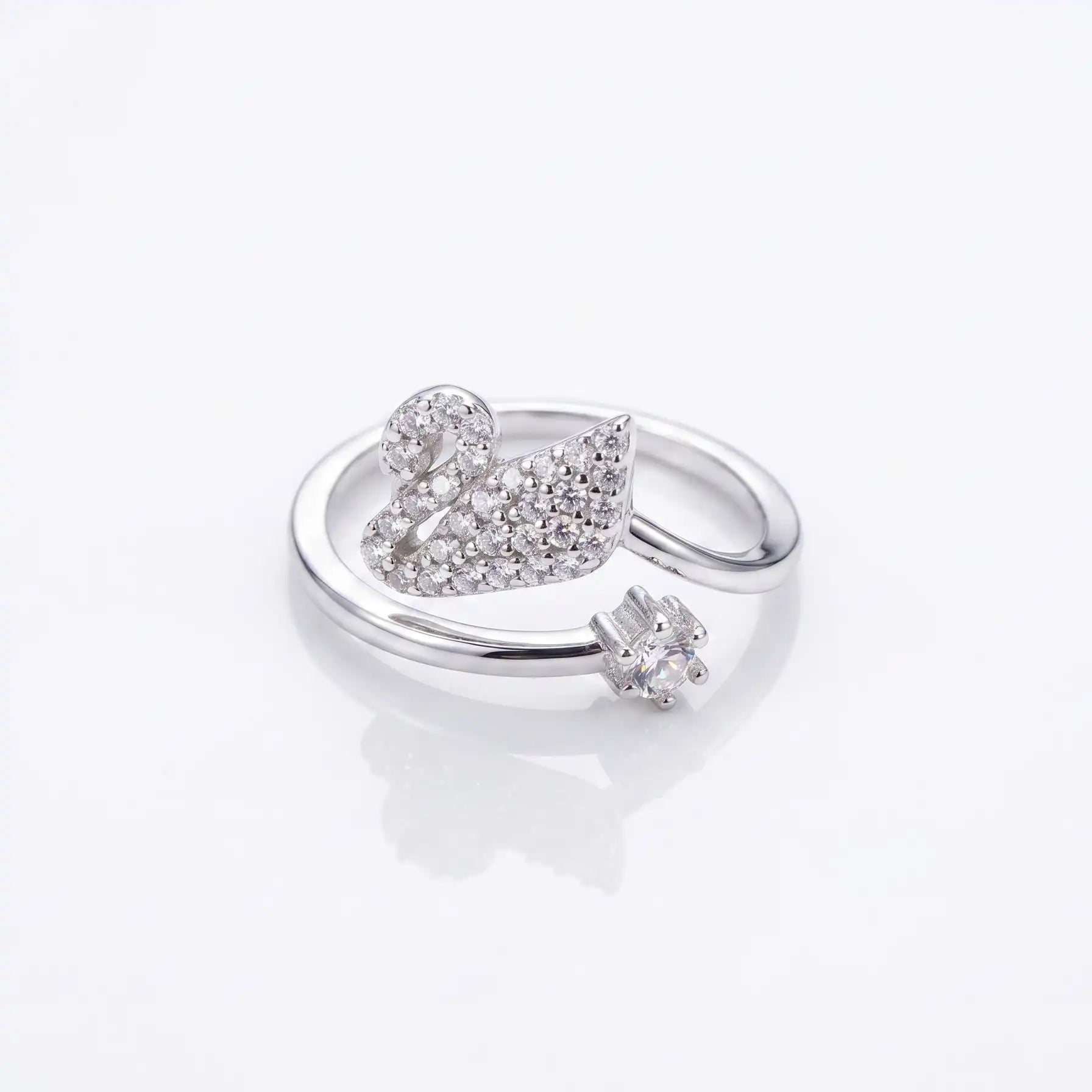 The Graceful Swan Bypass Ring (Adjustable)