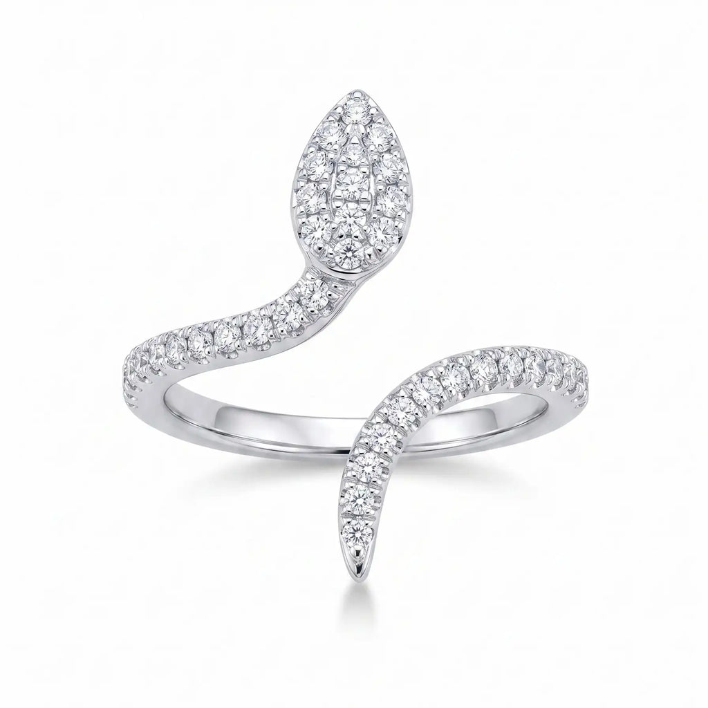 The Serpentine Pavé Wrap Ring (Adjustable)