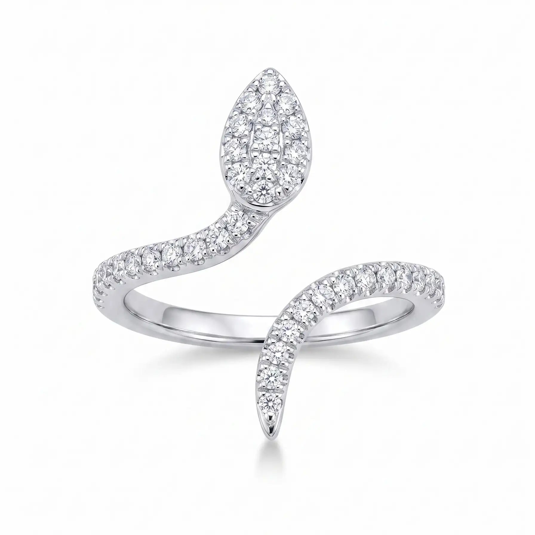The Serpentine Pavé Wrap Ring (Adjustable)