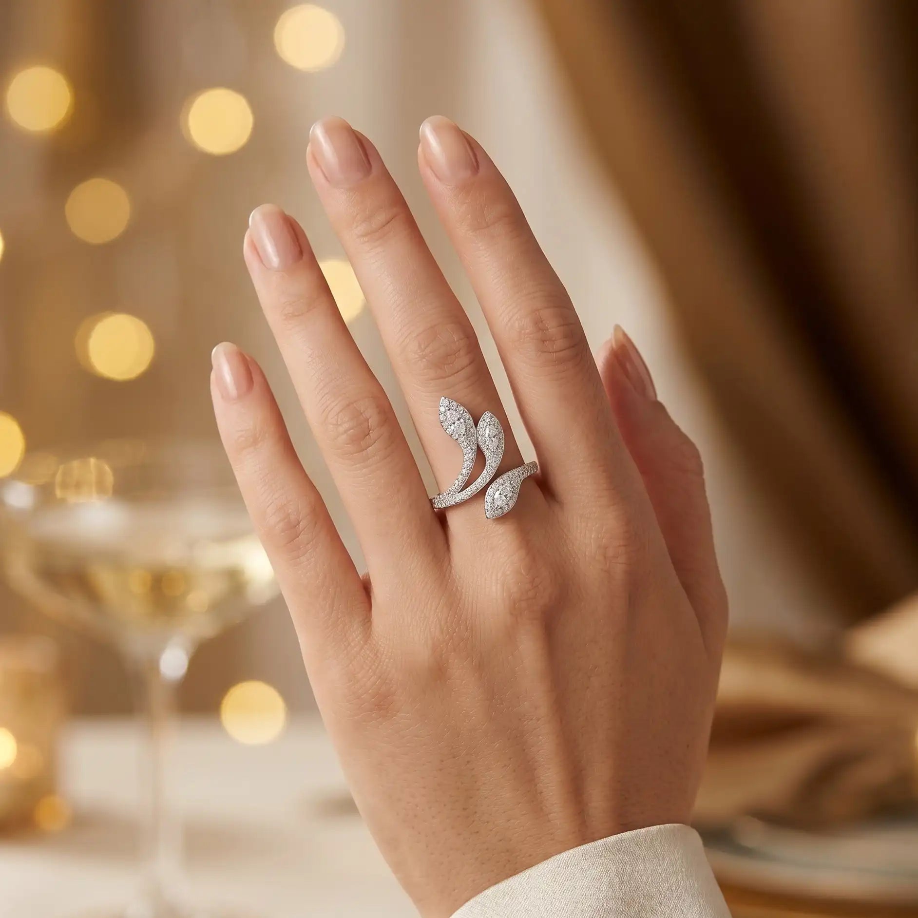 The Laurel Bloom Wrap Ring (Adjustable)