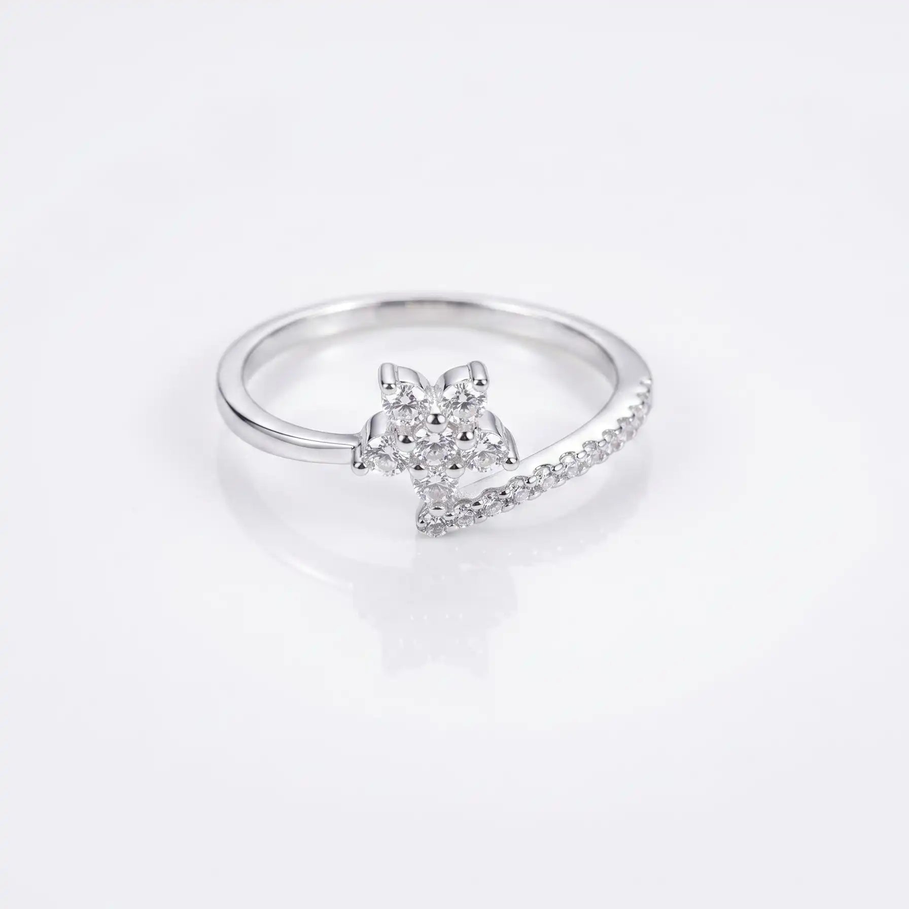 The Ethereal Pear Open Ring (Adjustable)