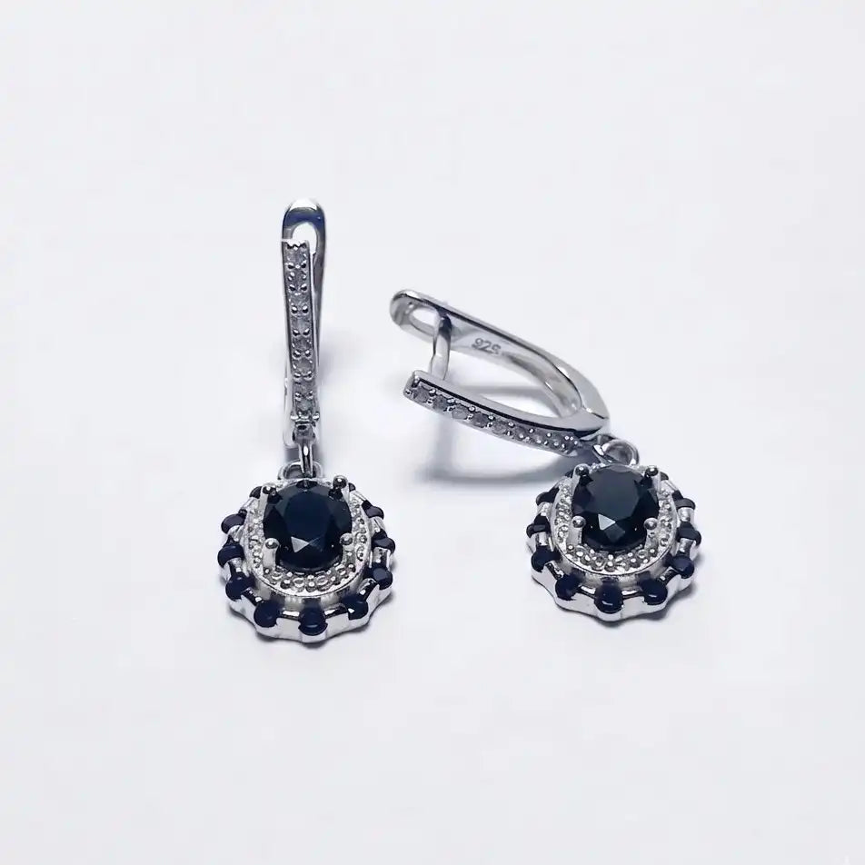 Black Royal Azure Drop Earrings