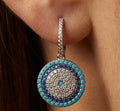 Turquoise Helix Pavé Drop Earrings